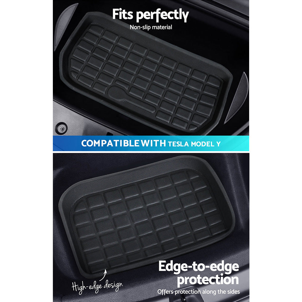 Marlook Car Rubber Floor Trunk Toolbox Cargo Mats for Tesla Model Y 2021-2023