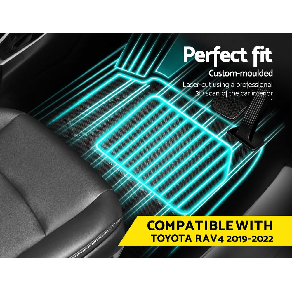 Marlook Car Rubber Floor Mats Front And Rear Compatible For Toyota RAV4 2019-2022