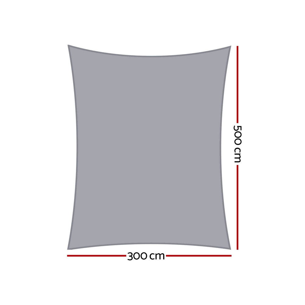 Marlook Waterproof Shade Sail Shade cloth Rectangle Canopy 3x5m