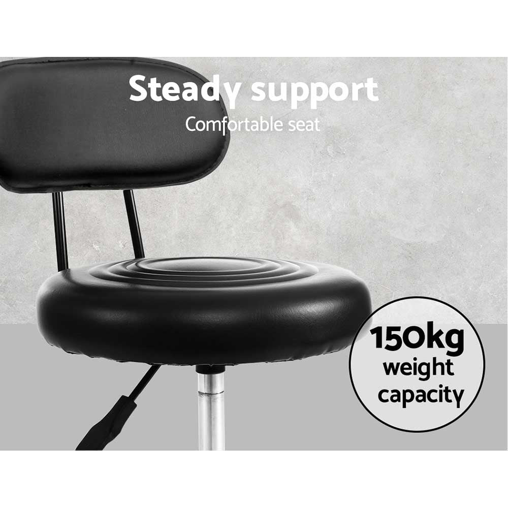 Marlook 2x Salon Stool Swivel Chair Backrest