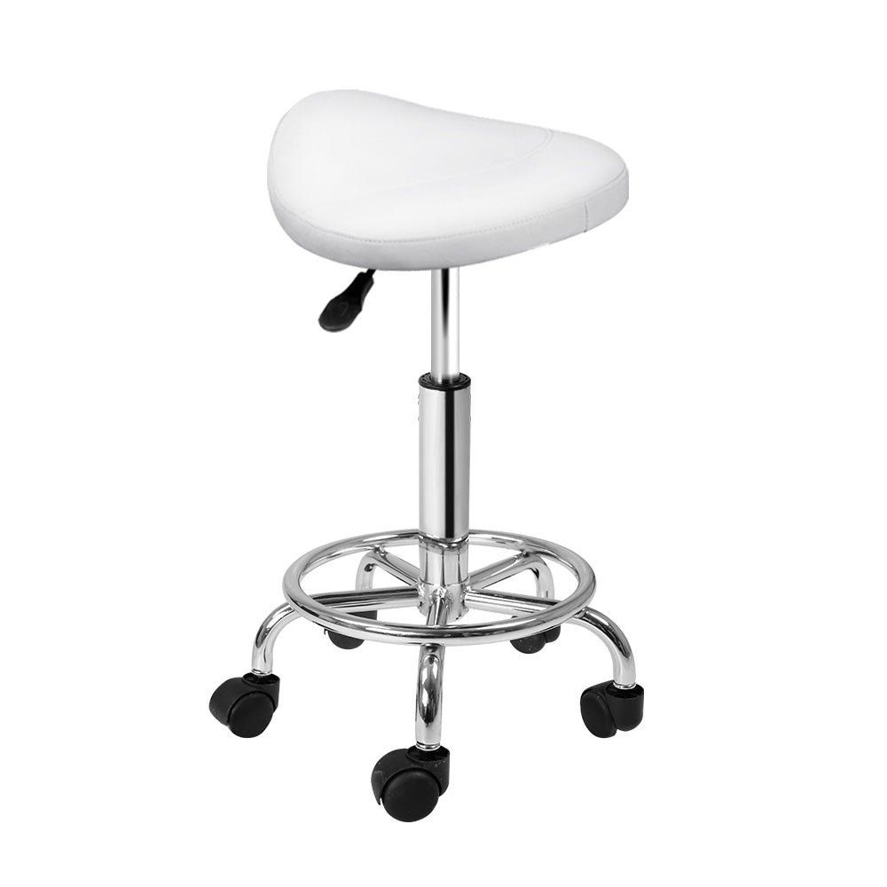 Marlook Salon Stool Saddle Swivel Chair White