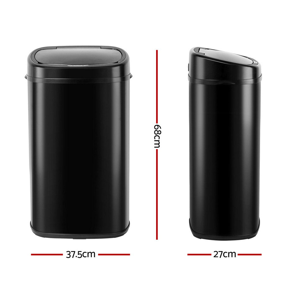 Marlook 58L Motion Sensor Bin Rubbish Automatic Black