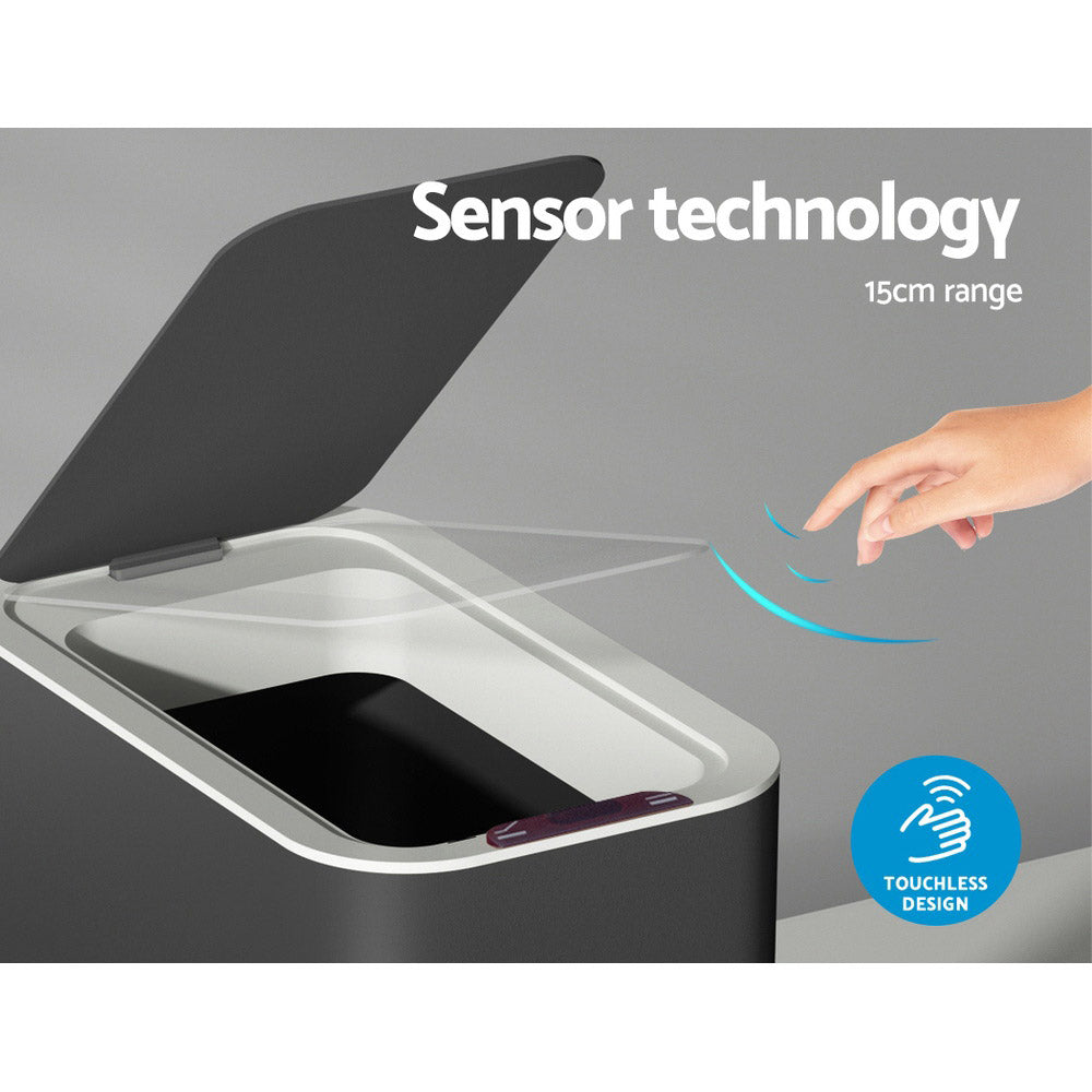 Marlook 9L Motion Sensor Bin Rubbish Automatic Ash Black