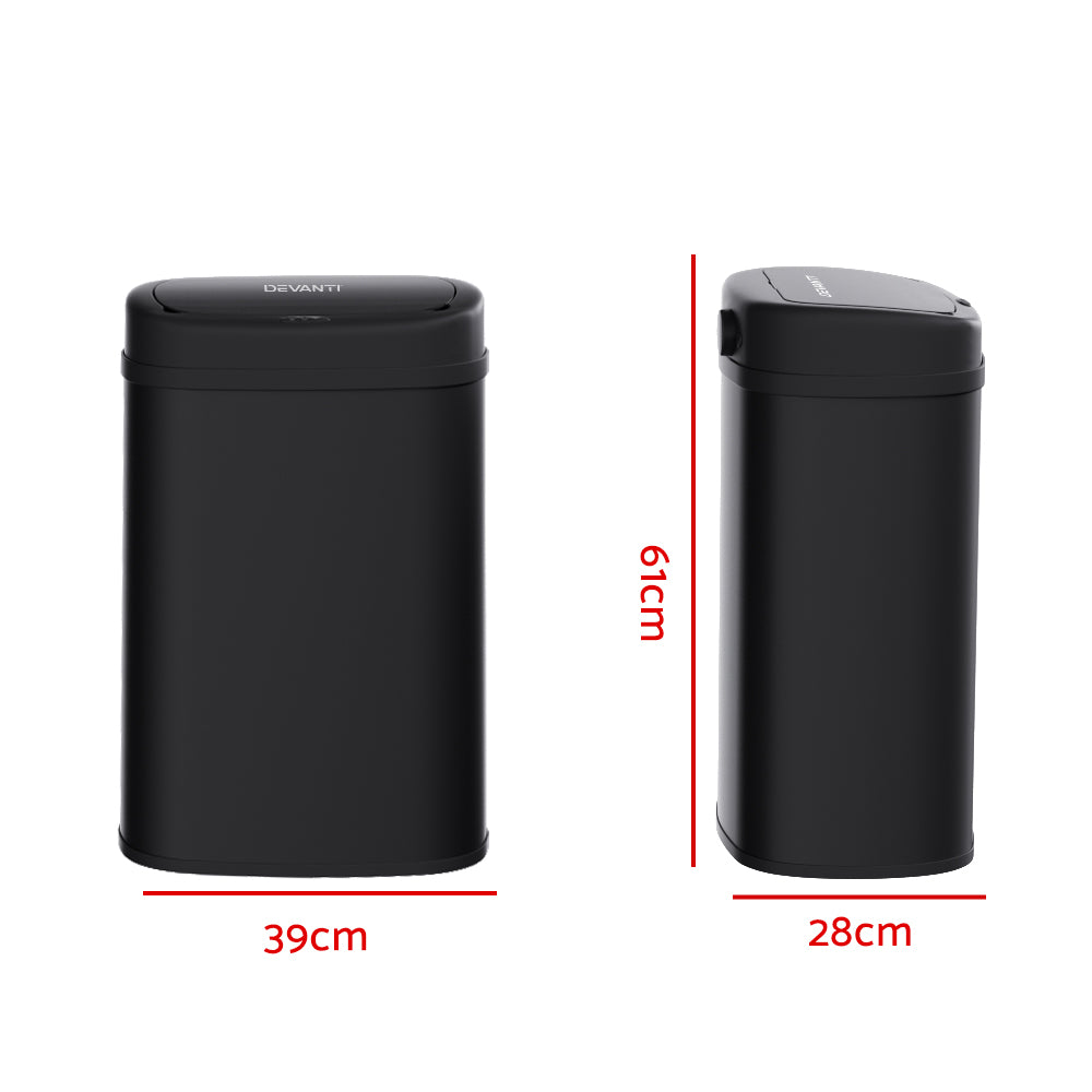 Marlook 50L Sensor Bin Motion Rubbish Automatic Black