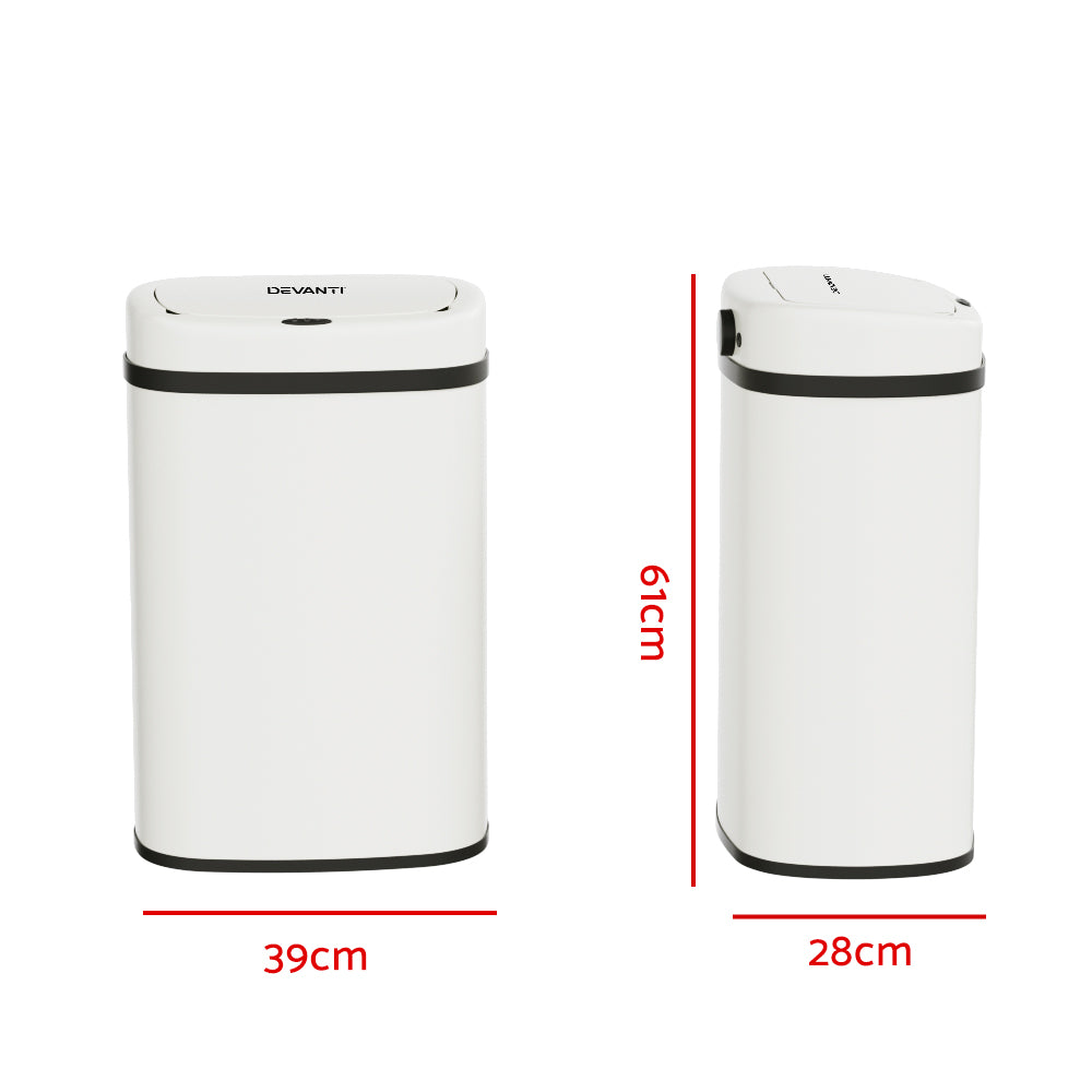 Marlook 50L Sensor Bin Motion Rubbish Automatic White