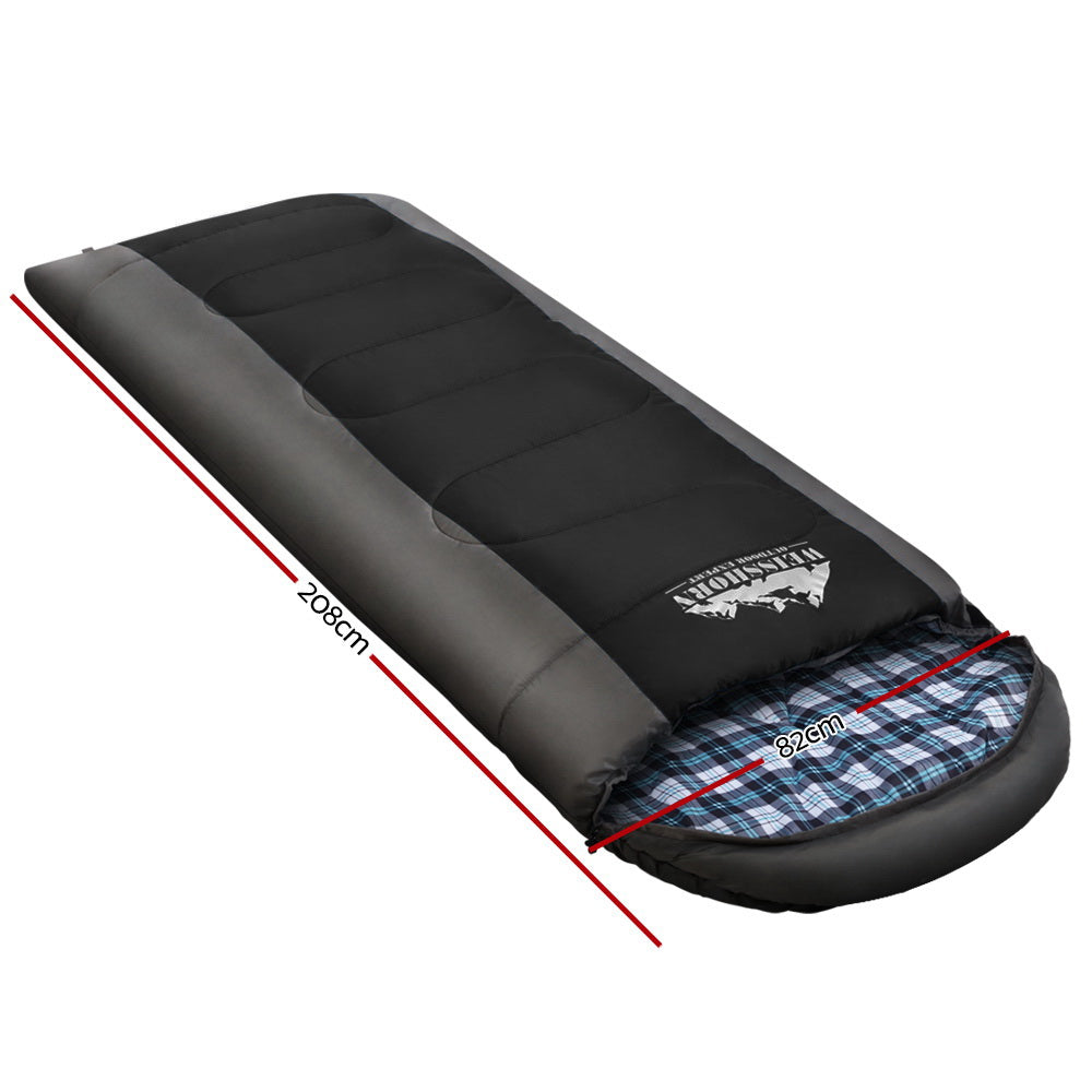 Marlook Sleeping Bag Single Thermal Camping Hiking Tent Black -20°C