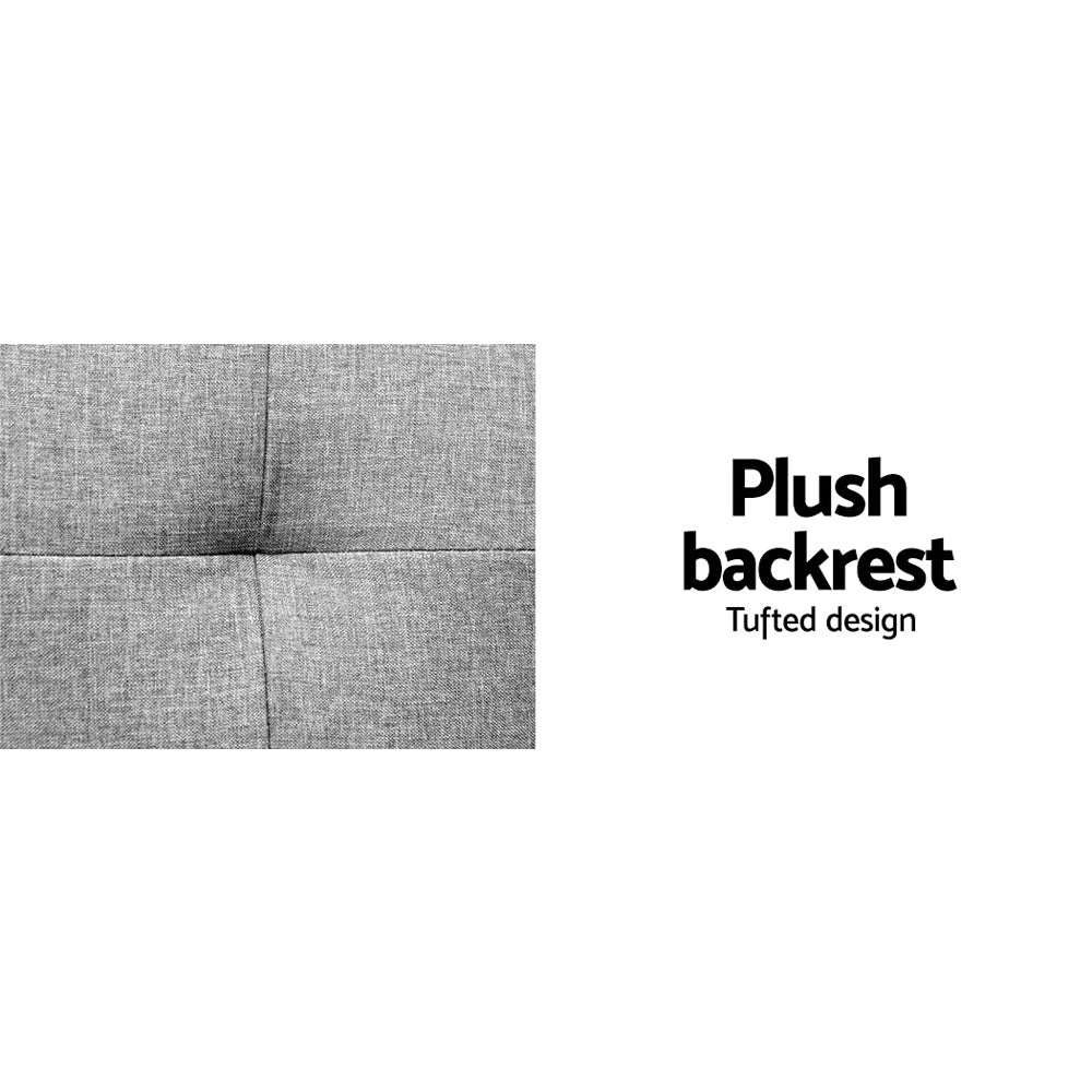 Marlook Sofa Bed 188CM Grey Faux Linen