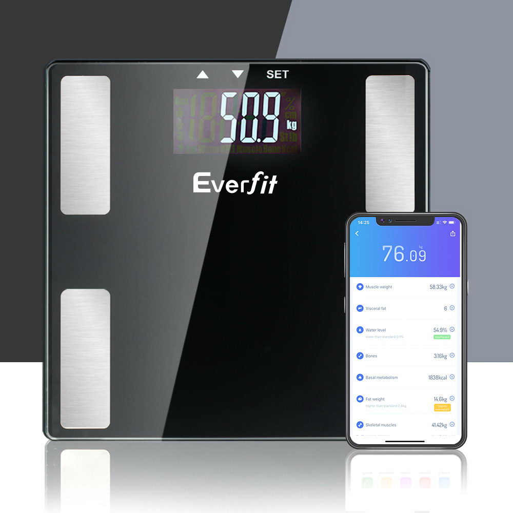 Marlook Body Fat Bathroom Scale Weighing Wireless Bluetooth Gym 180KG