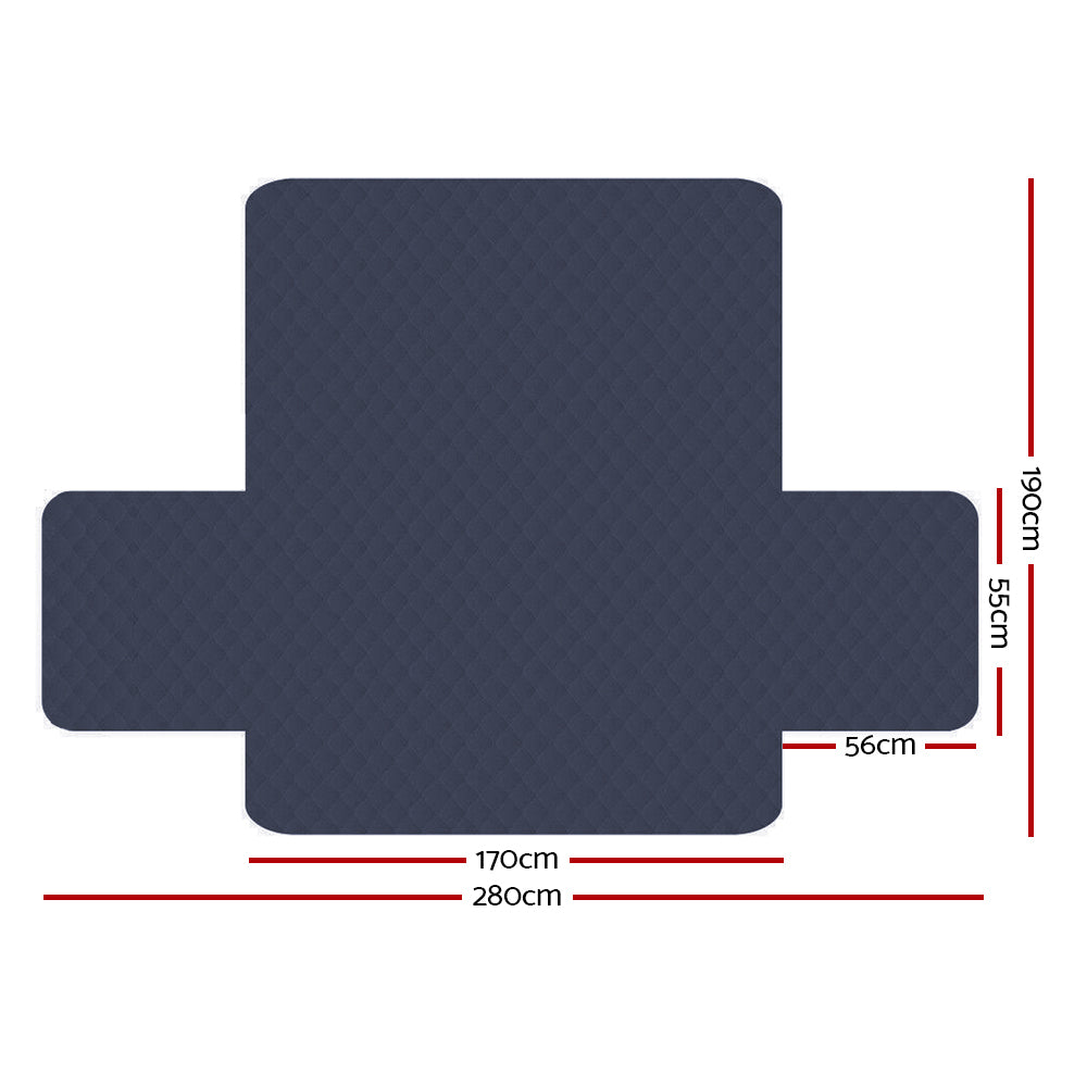 Marlook Sofa Cover Couch Covers 3 Seater Quilted Dark Grey