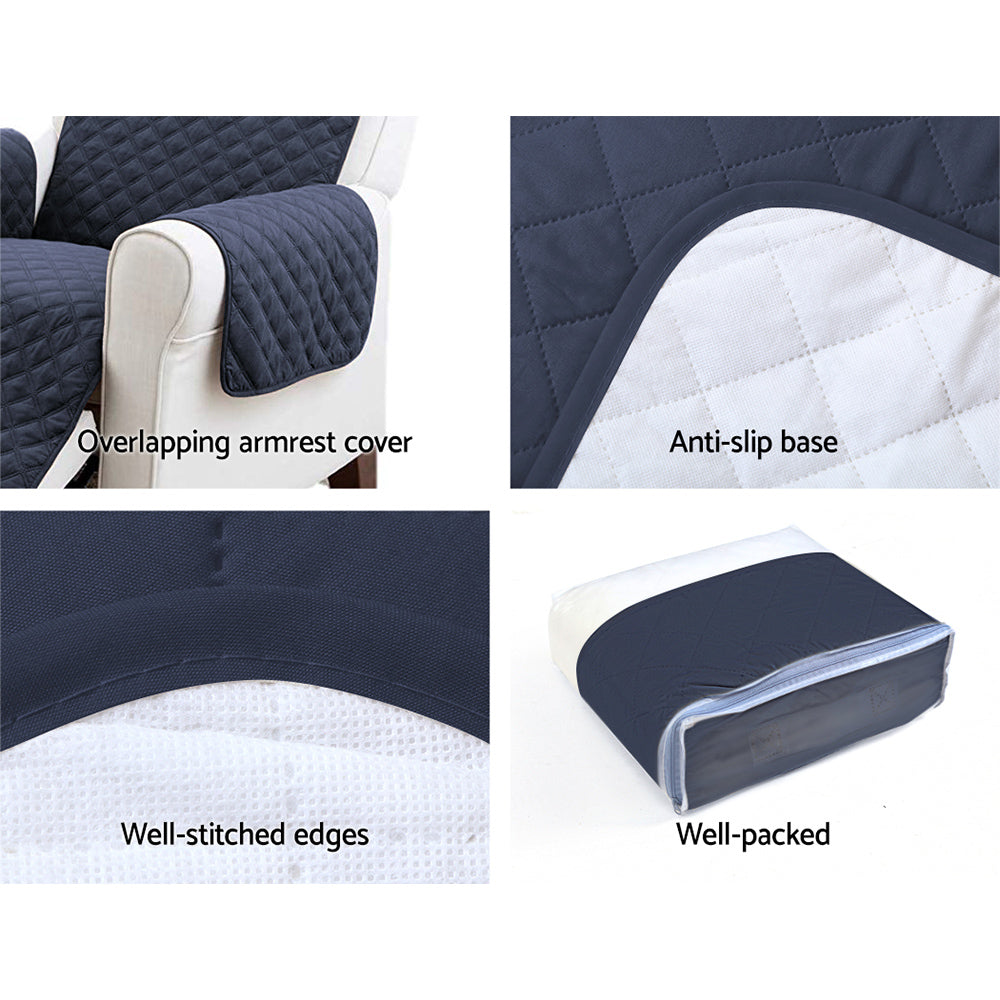 Marlook Sofa Cover Couch Covers 3 Seater Quilted Dark Grey