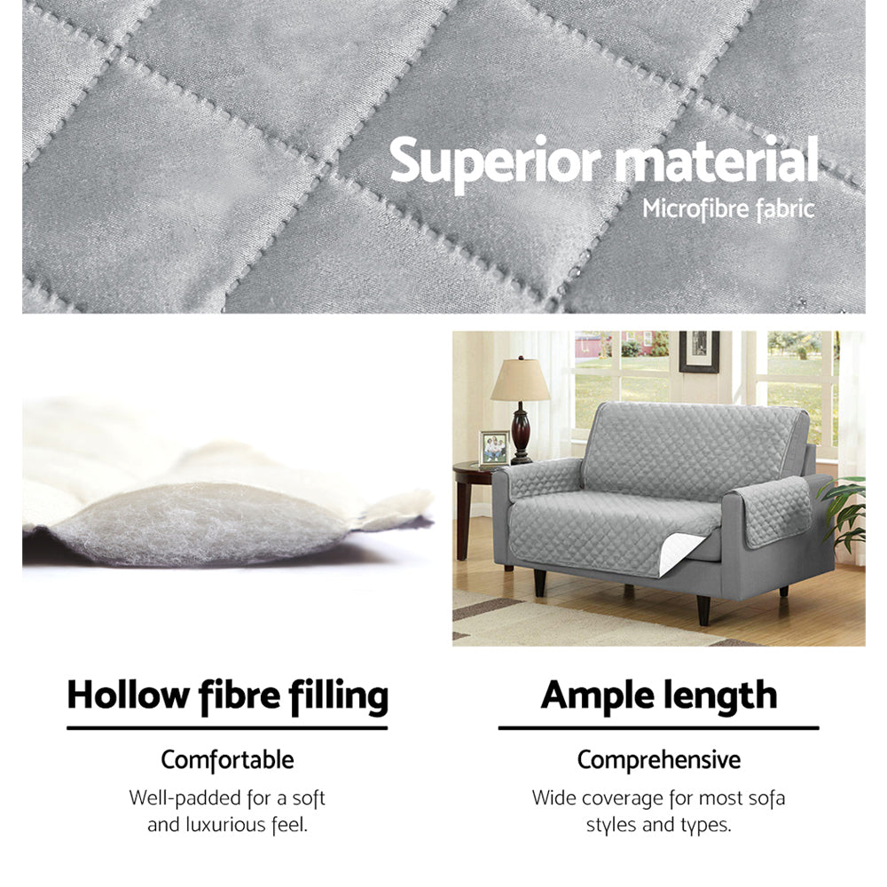 Marlook Sofa Cover Couch Covers 3 Seater Quilted Grey