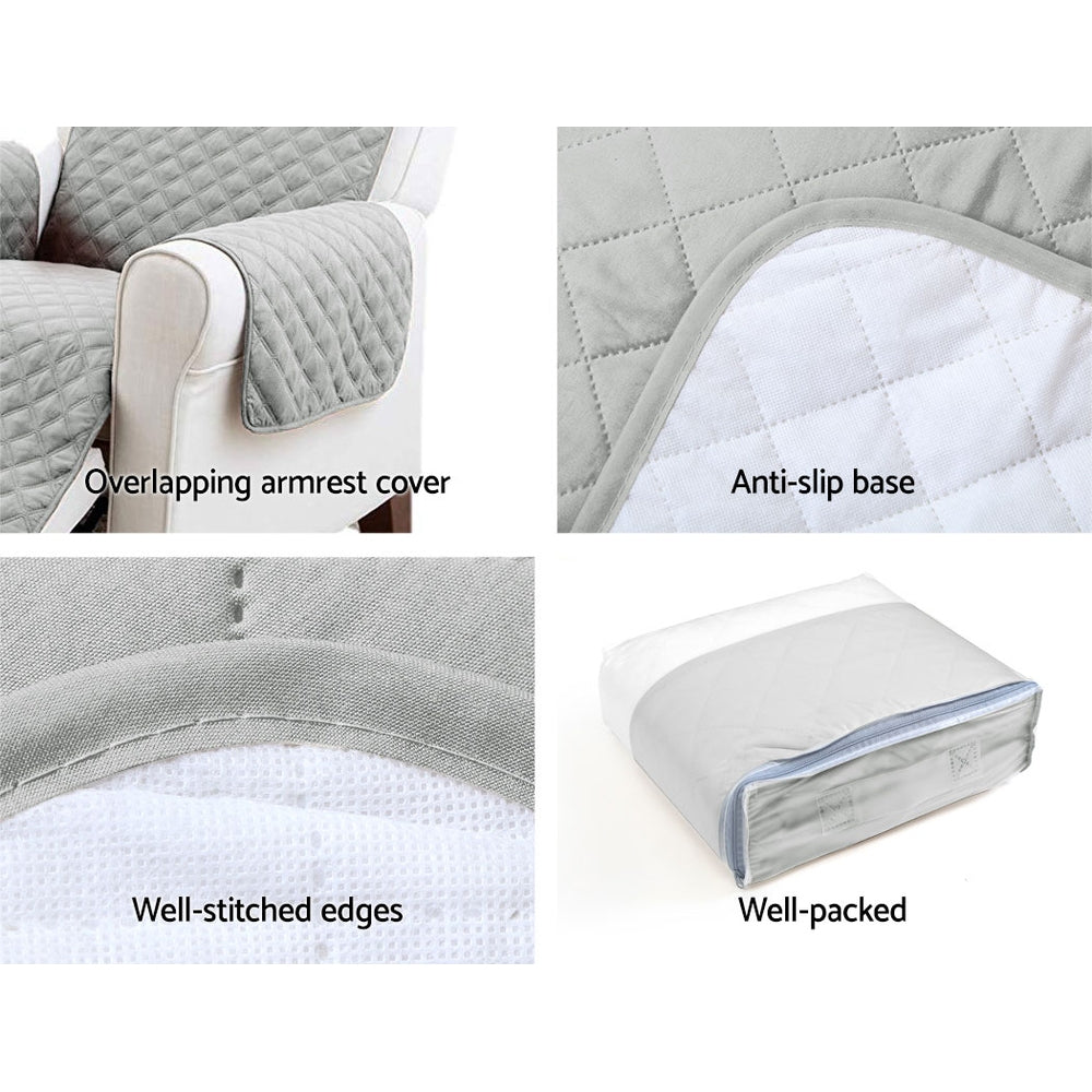 Marlook Sofa Cover Couch Covers 3 Seater Quilted Grey