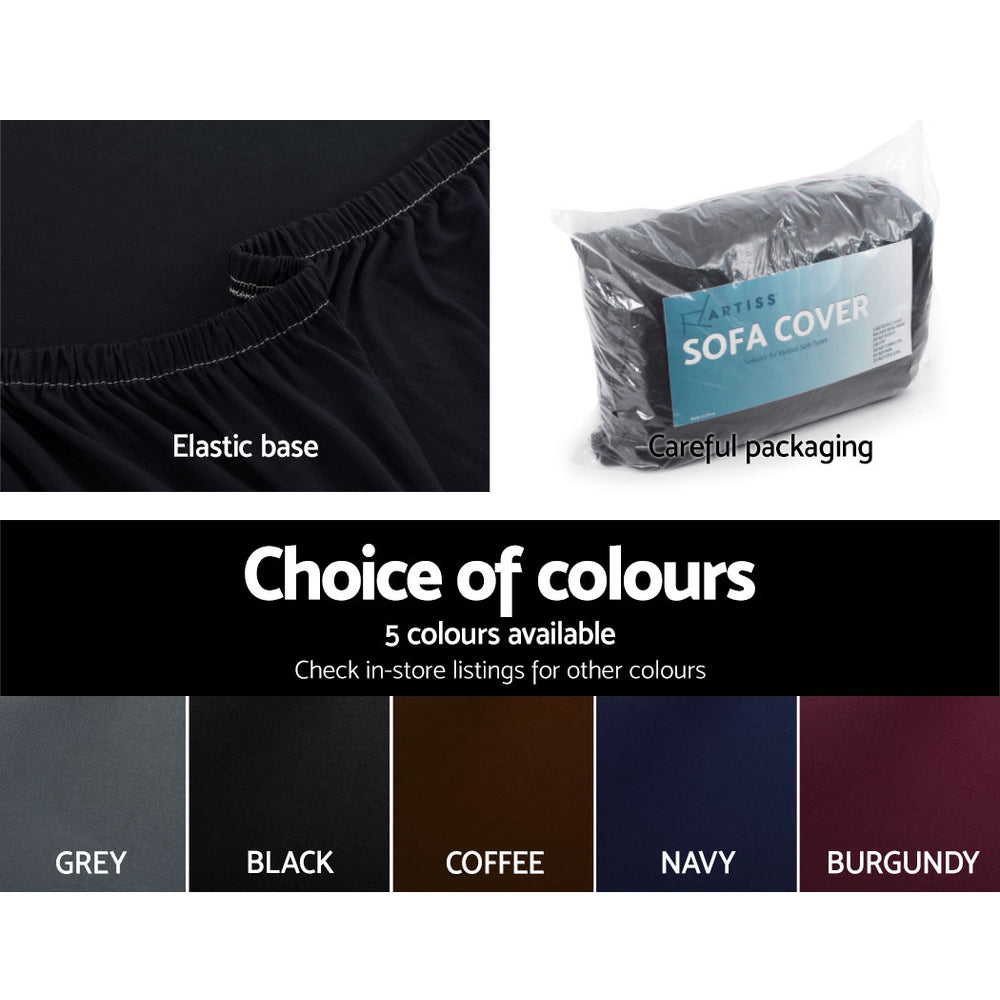 Marlook Sofa Cover Couch Covers 3 Seater Stretch Black