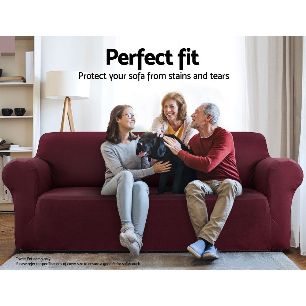 Marlook Sofa Cover Couch Covers 3 Seater Stretch Burgundy