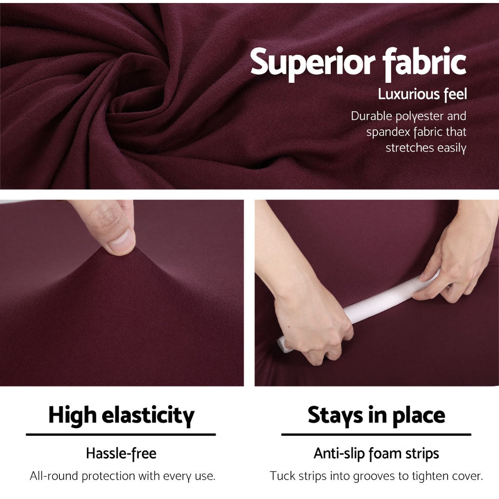 Marlook Sofa Cover Couch Covers 3 Seater Stretch Burgundy