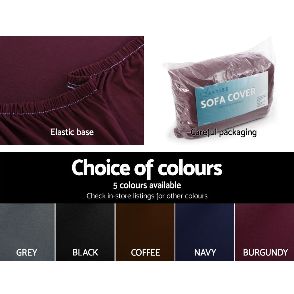 Marlook Sofa Cover Couch Covers 3 Seater Stretch Burgundy