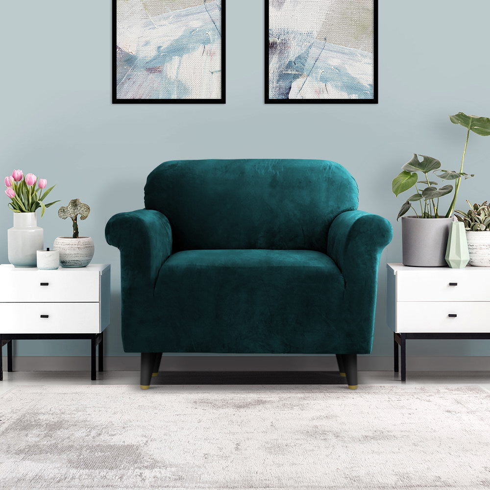 Marlook Sofa Cover Couch Covers 1 Seater Velvet Agate Green
