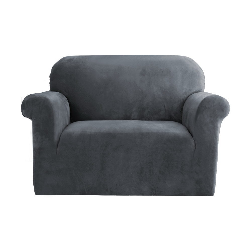 Marlook Sofa Cover Couch Covers 1 Seater Velvet Grey