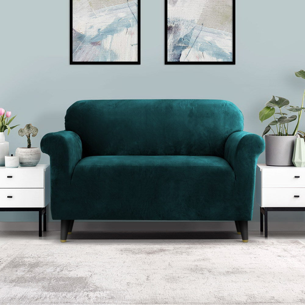 Marlook Sofa Cover Couch Covers 2 Seater Velvet Agate Green