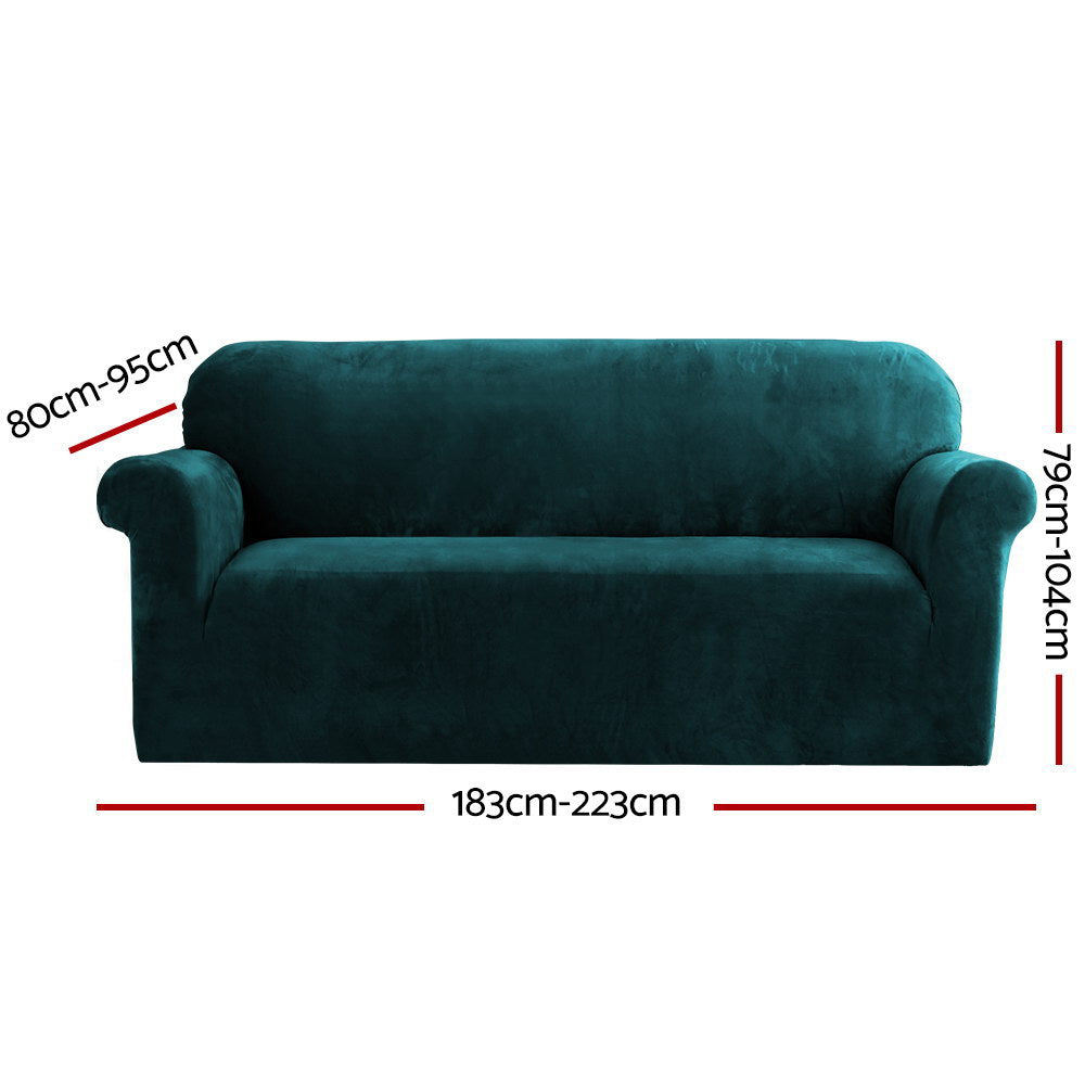 Marlook Sofa Cover Couch Covers 3 Seater Velvet Agate Green