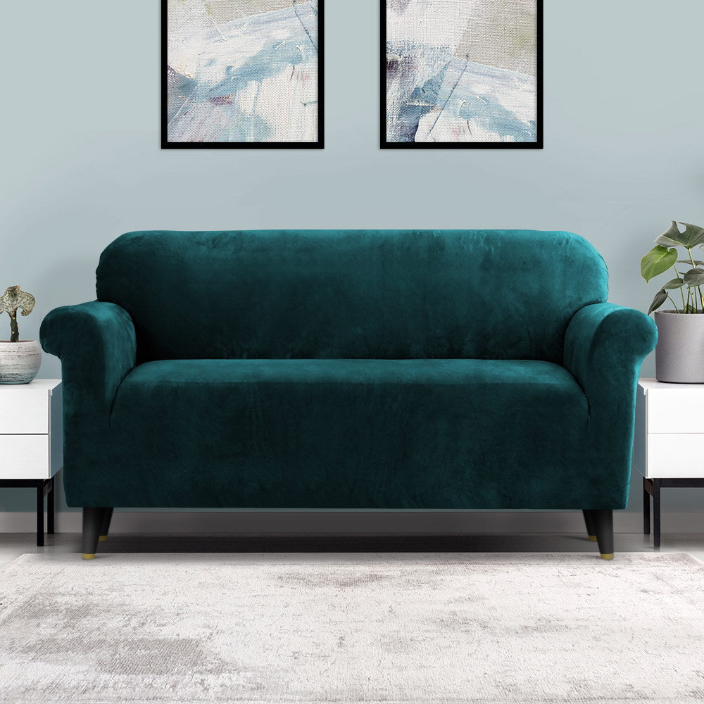 Marlook Sofa Cover Couch Covers 3 Seater Velvet Agate Green