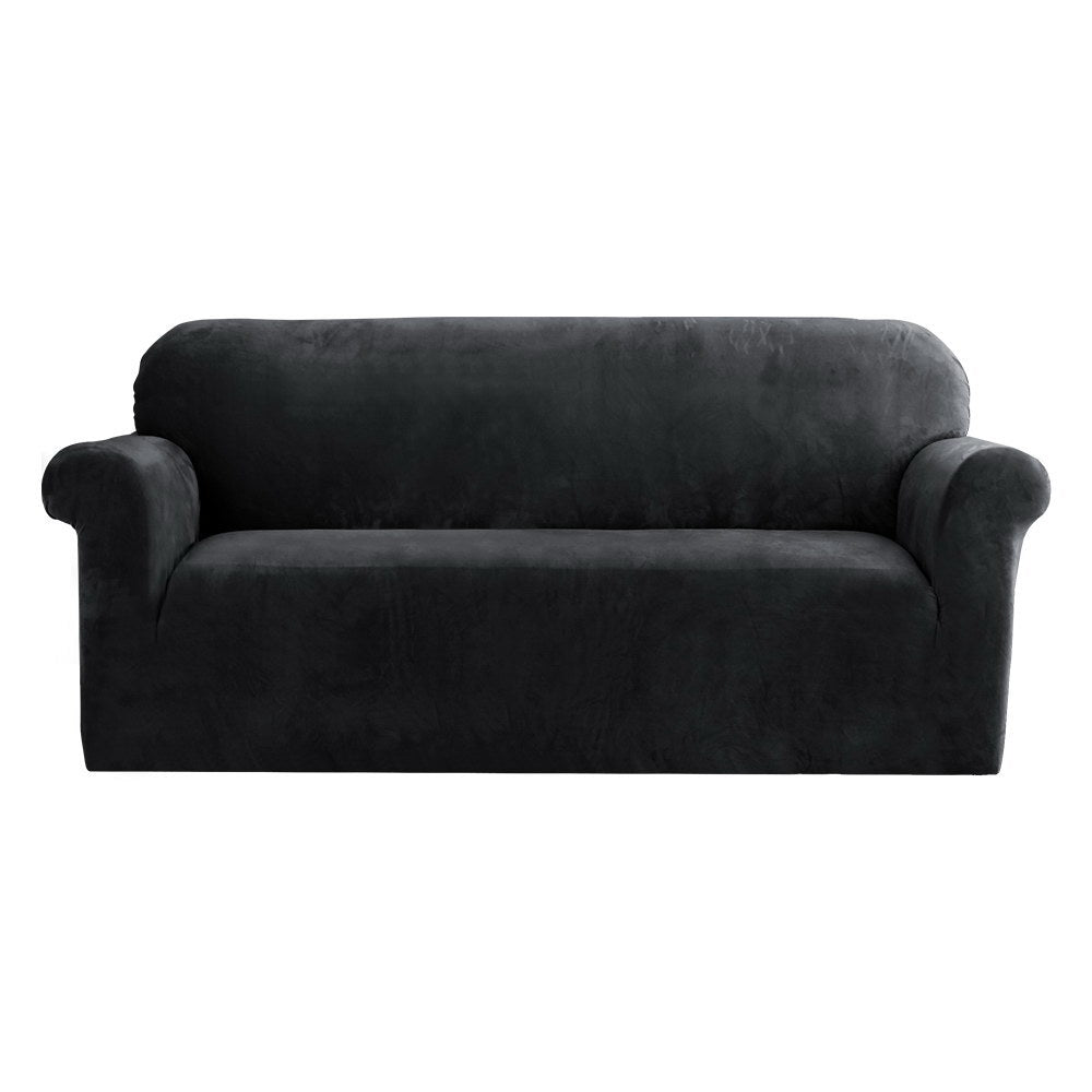 Marlook Sofa Cover Couch Covers 3 Seater Velvet Black