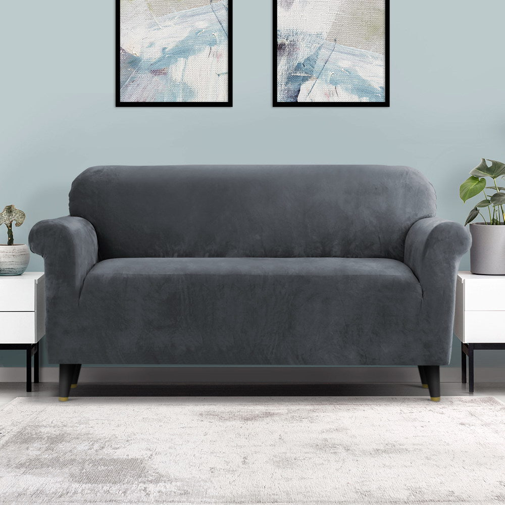 Marlook Sofa Cover Couch Covers 3 Seater Velvet Grey