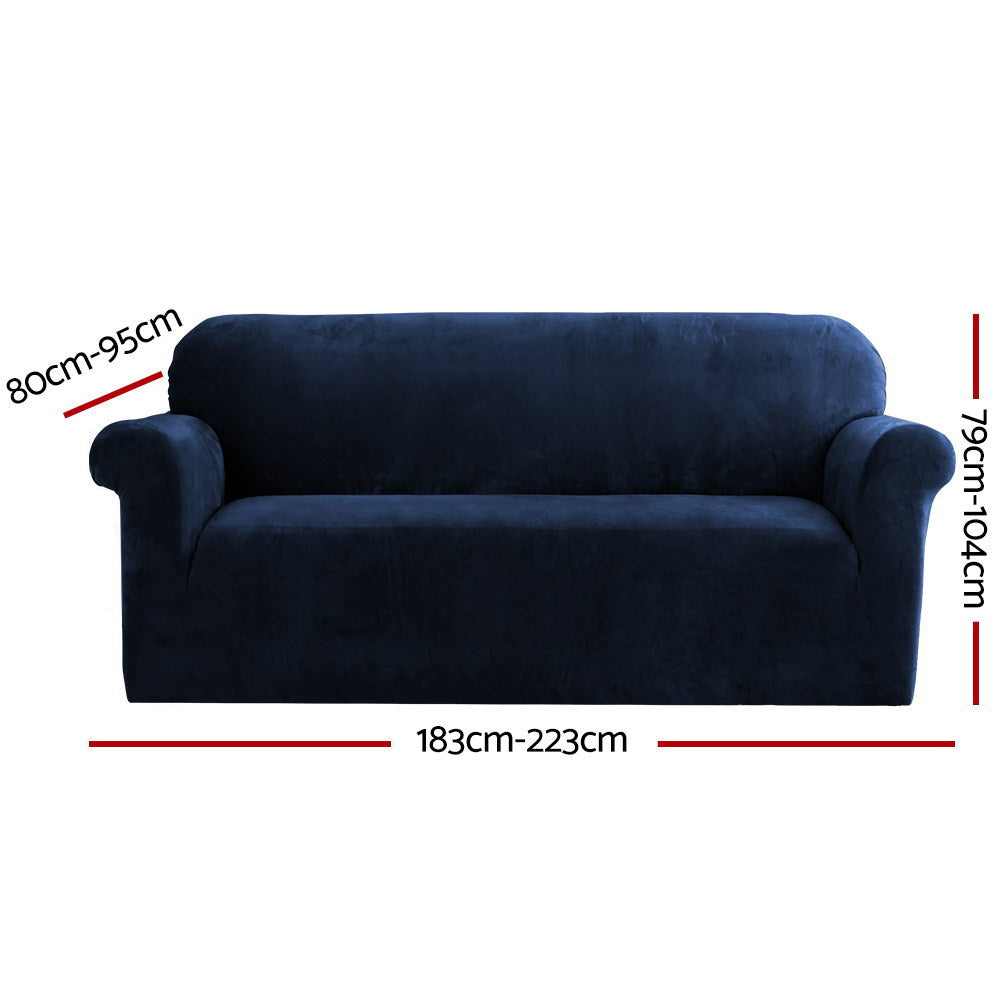 Marlook Sofa Cover Couch Covers 3 Seater Velvet Sapphire