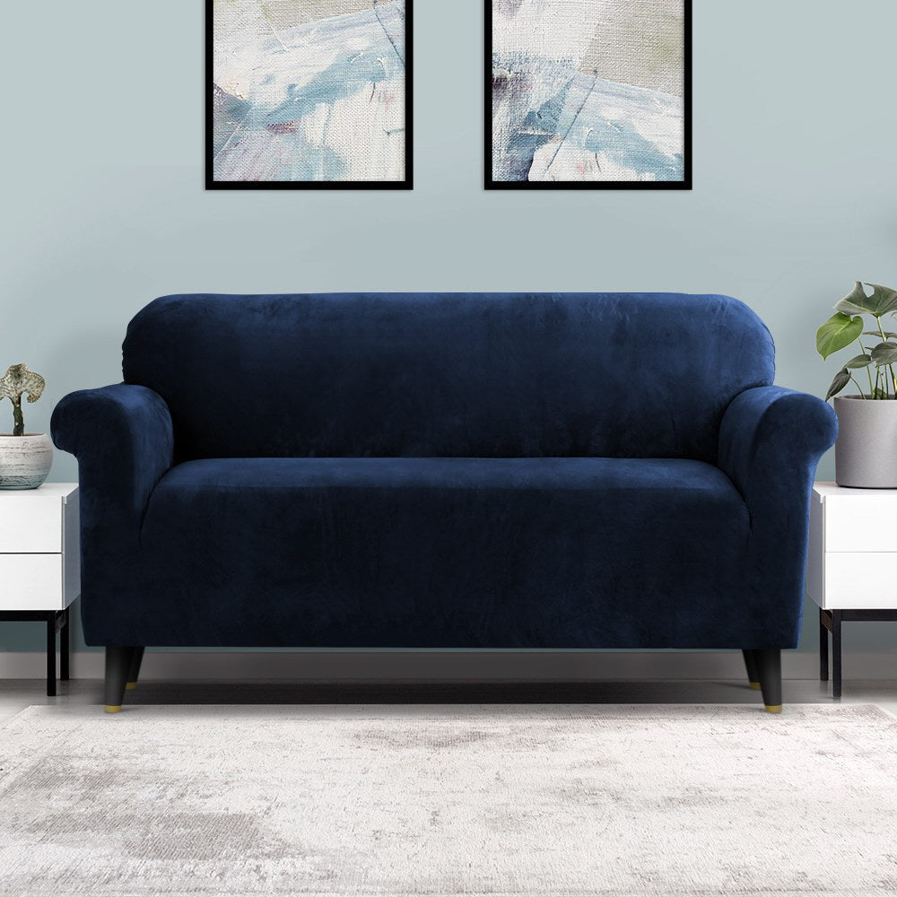 Marlook Sofa Cover Couch Covers 3 Seater Velvet Sapphire