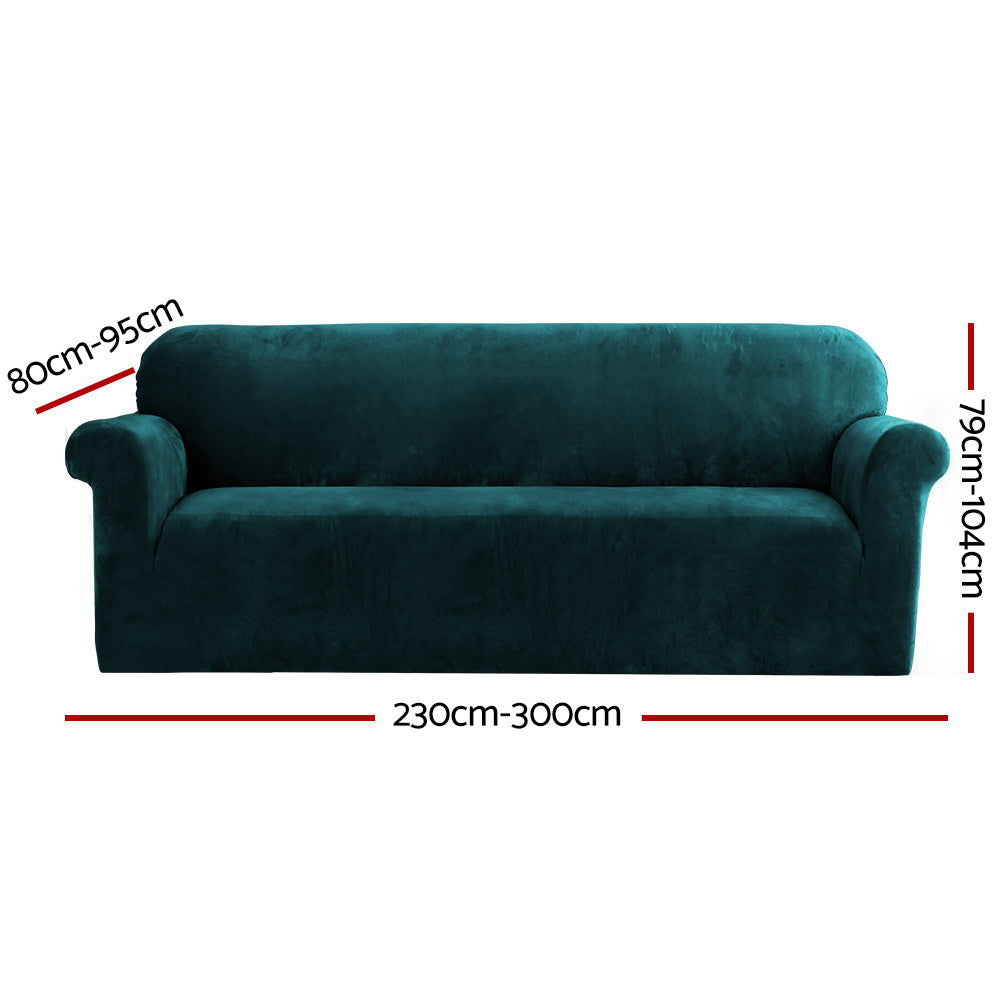 Marlook Sofa Cover Couch Covers 4 Seater Velvet Agate Green