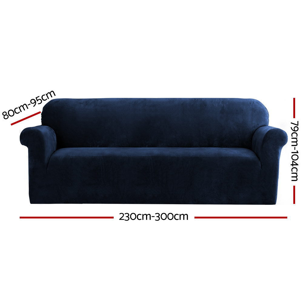 Marlook Sofa Cover Couch Covers 4 Seater Velvet Sapphire