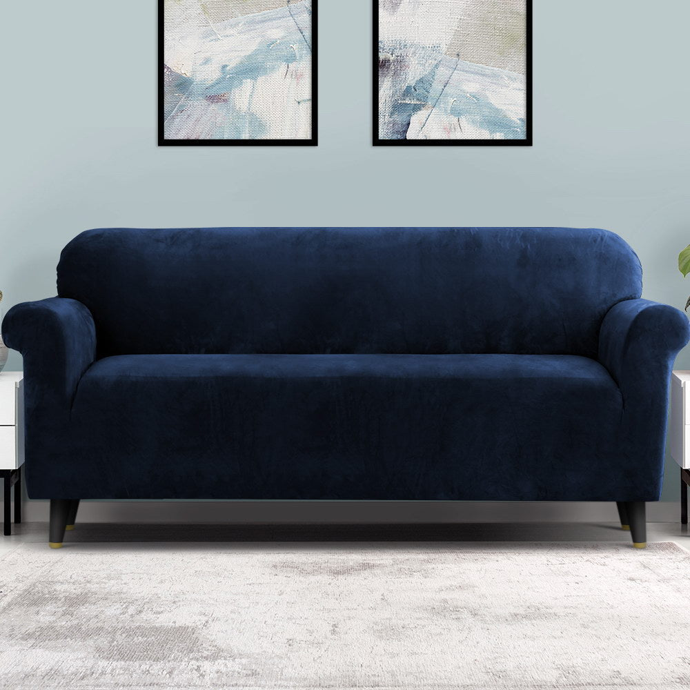 Marlook Sofa Cover Couch Covers 4 Seater Velvet Sapphire