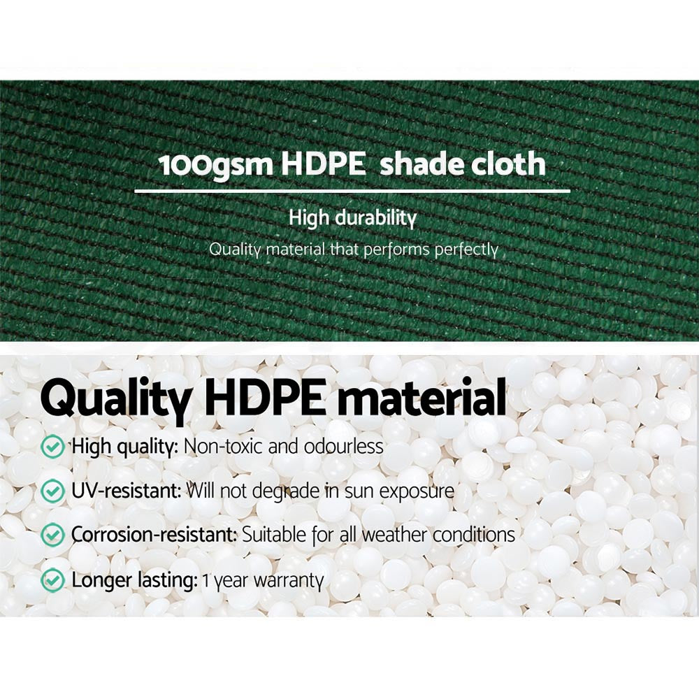 Marlook 50% Shade Cloth 3.66x10m Shadecloth Wide Heavy Duty Green
