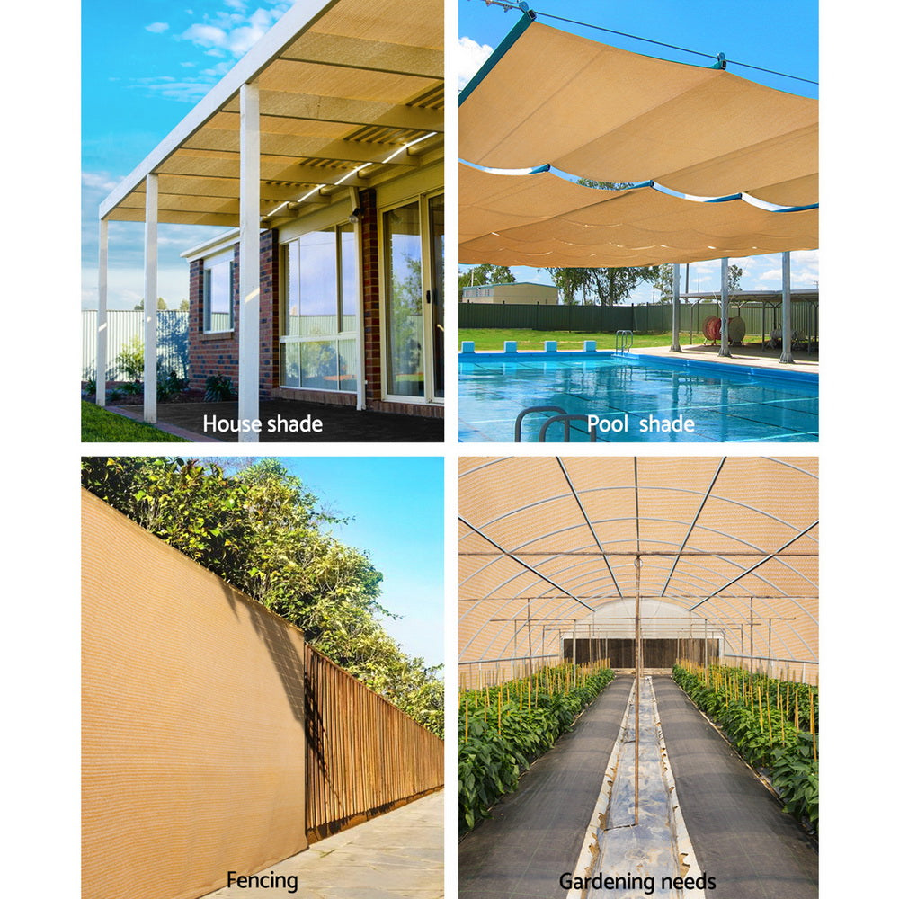 Marlook 90% Shade Cloth 3.66x30m Shadecloth Sail Heavy Duty Beige