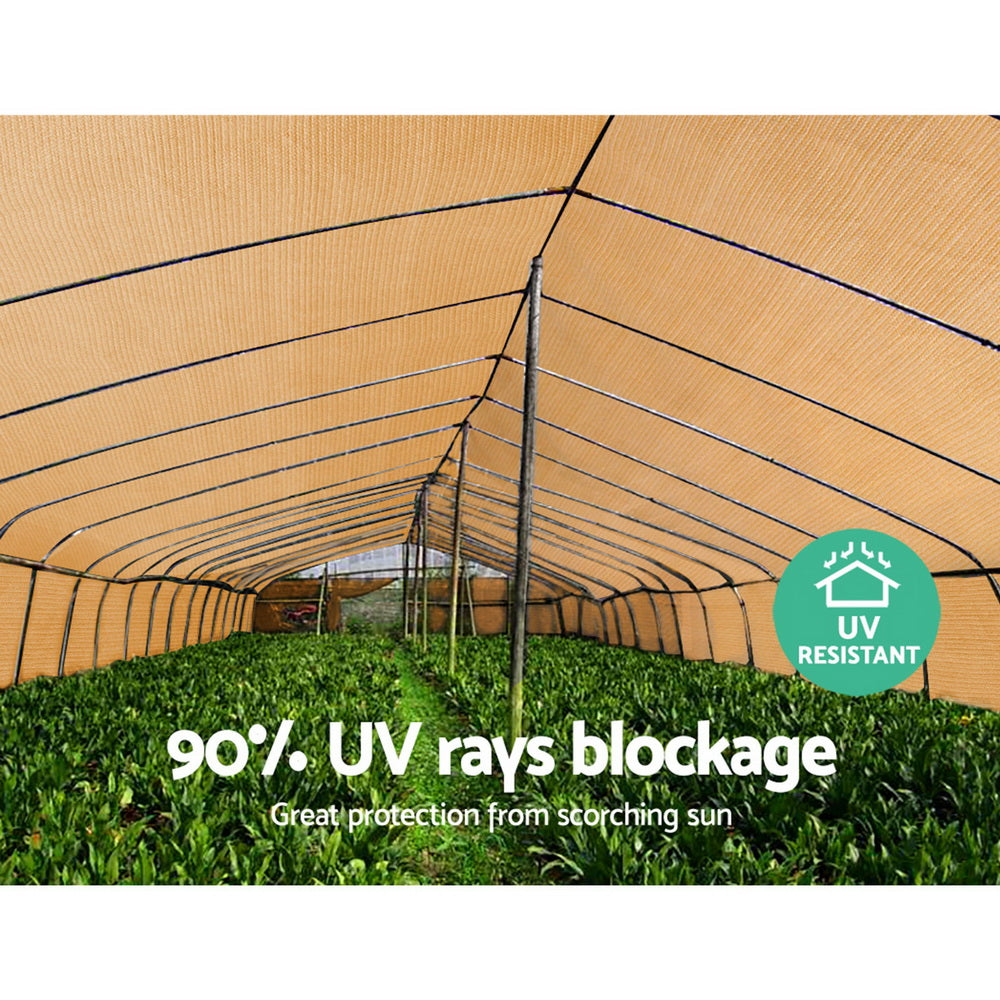 Marlook 90% Shade Cloth 3.66x30m Shadecloth Sail Heavy Duty Beige