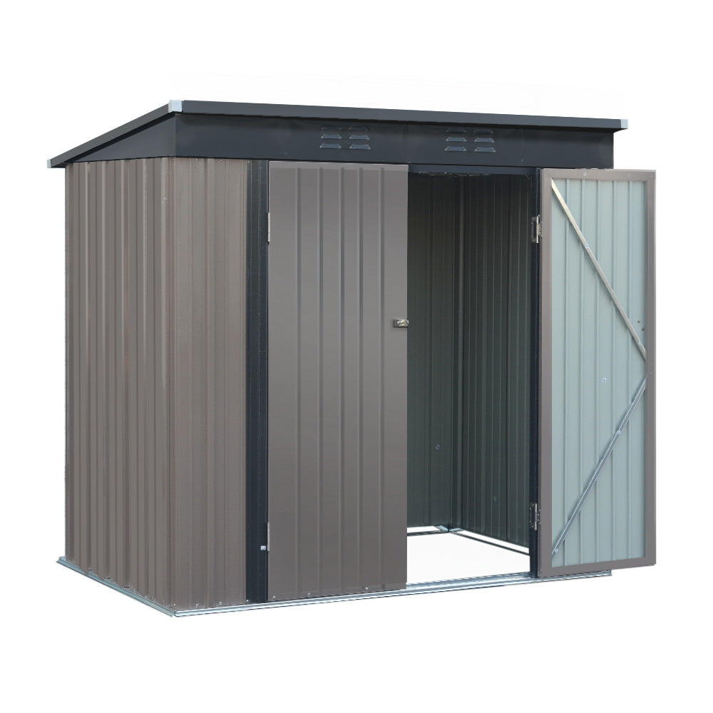 Marlook Garden Shed 1.95x1.31M Sheds Outdoor Storage Steel Workshop House Tool Double Door