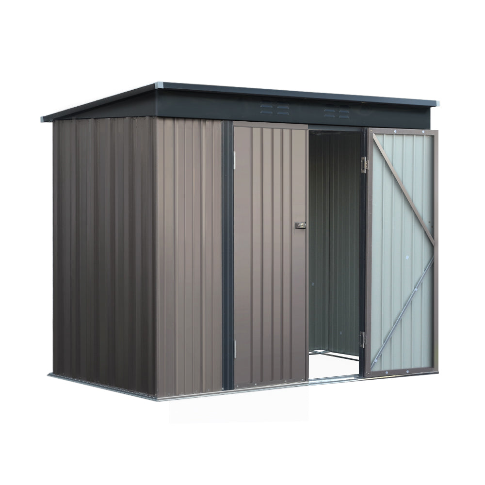 Marlook Garden Shed 2.31x1.31M Sheds Outdoor Storage Tool Metal Workshop Shelter Double Door