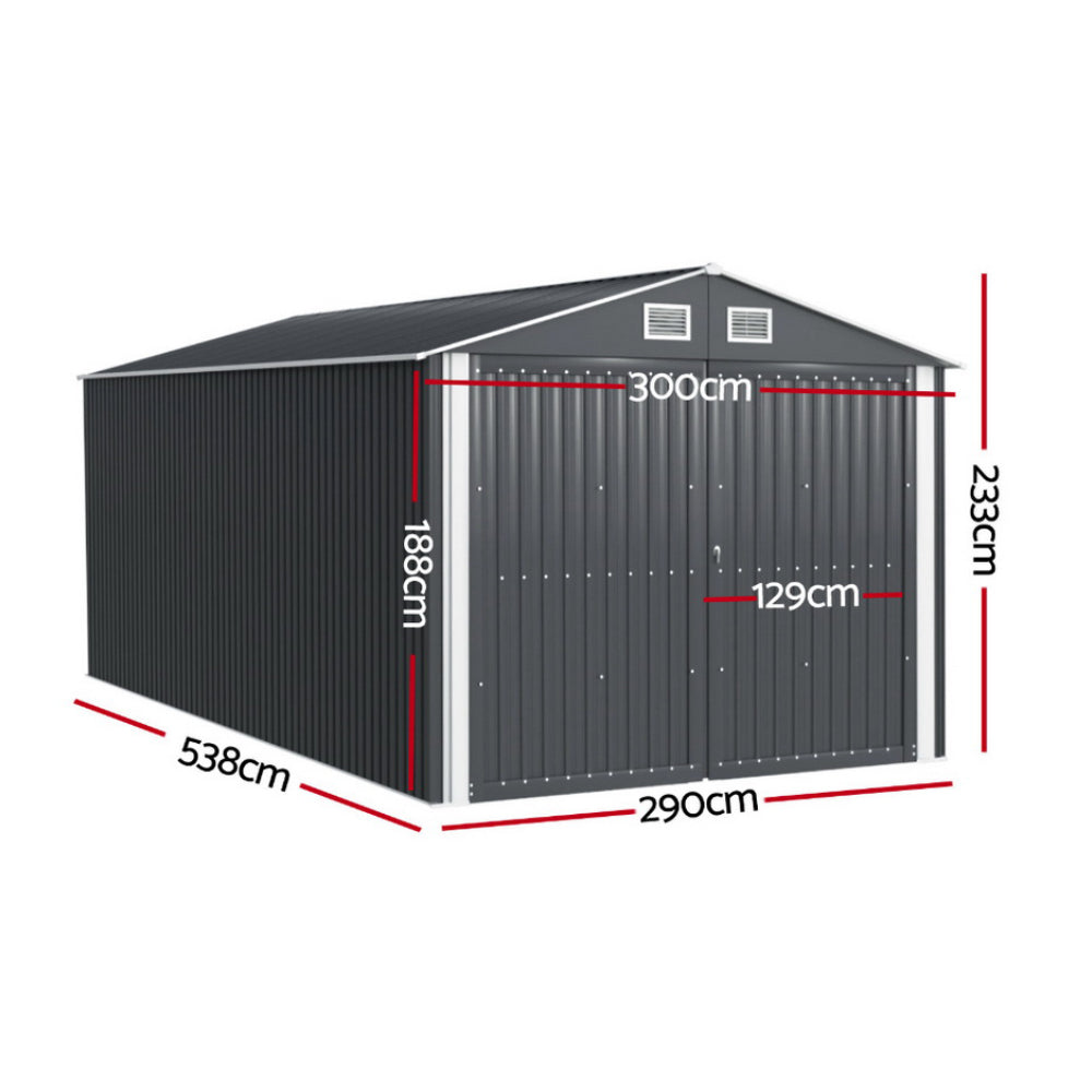 Marlook Garden Shed Sheds Outdoor Storage 3x5.38M Tool Workshop House Shelter