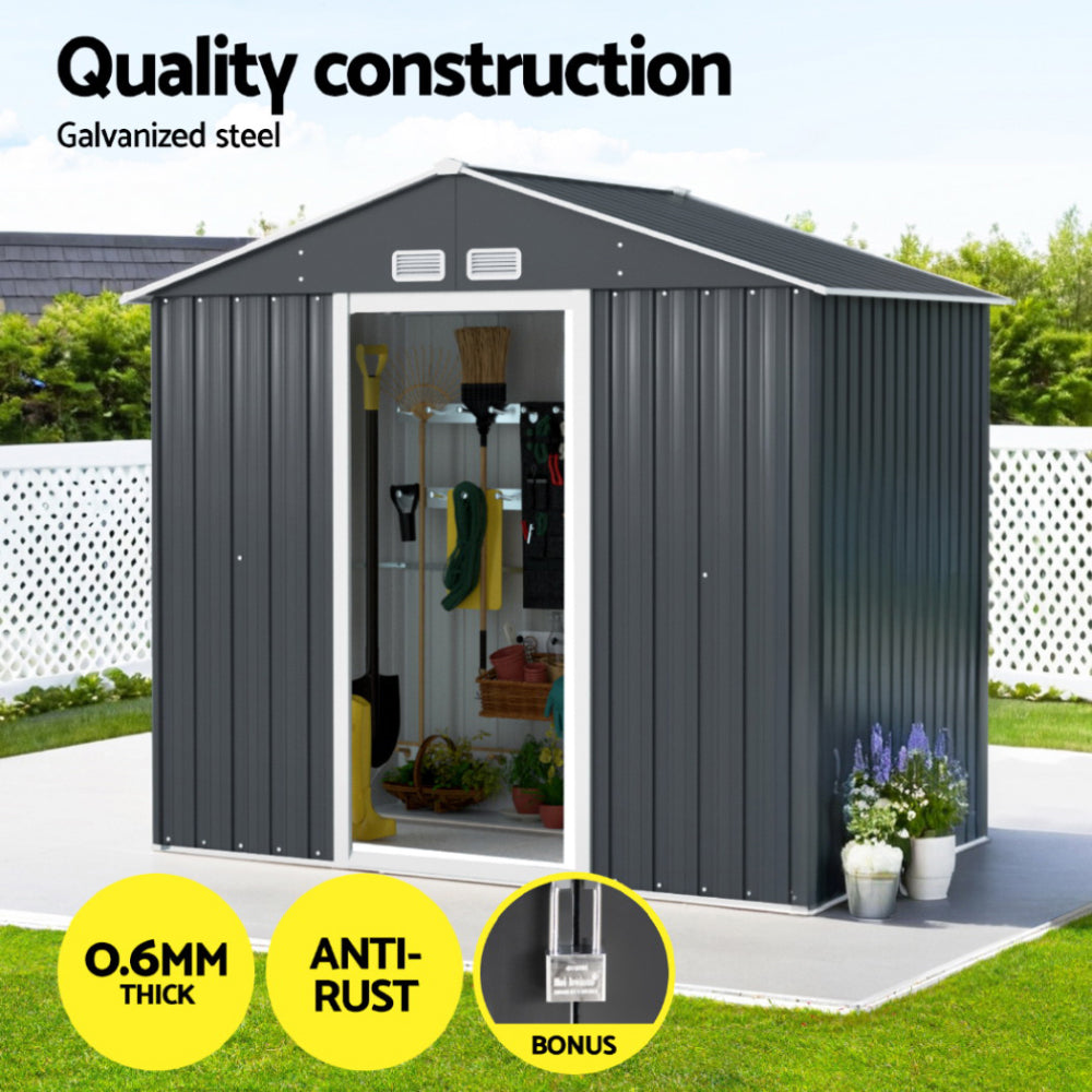 Marlook Garden Shed Outdoor Storage 2.15x1.3M Tool Workshop House Shelter Sliding Door