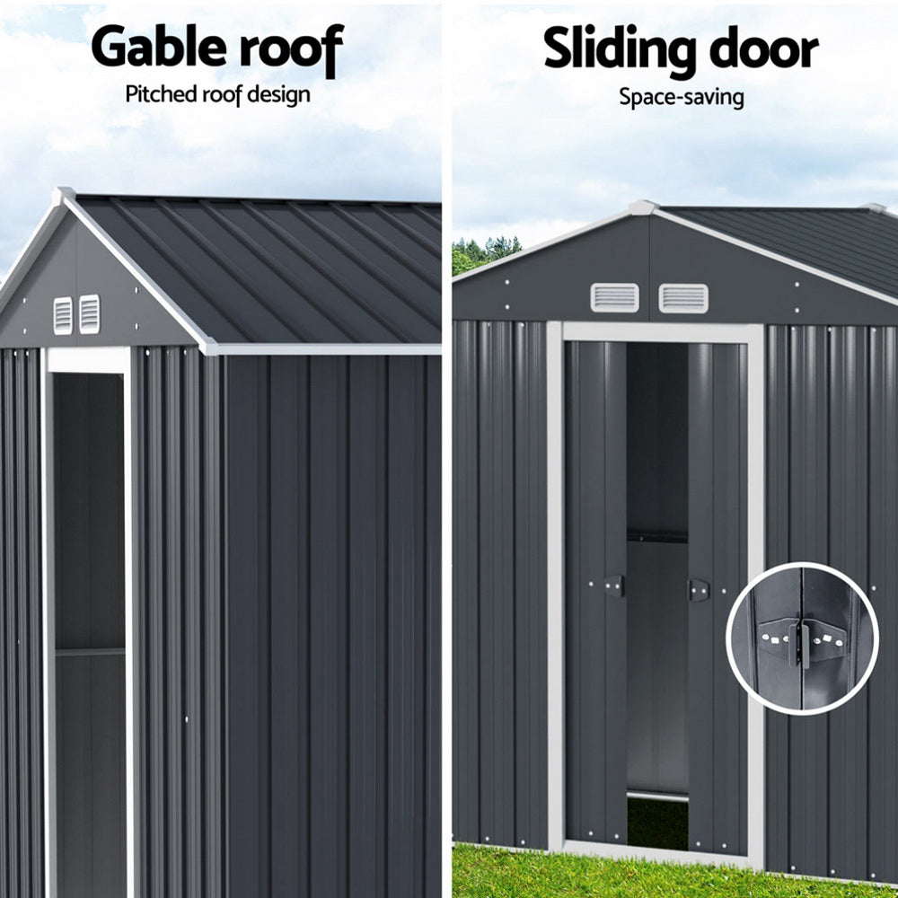 Marlook Garden Shed Outdoor Storage 2.15x1.3M Tool Workshop House Shelter Sliding Door