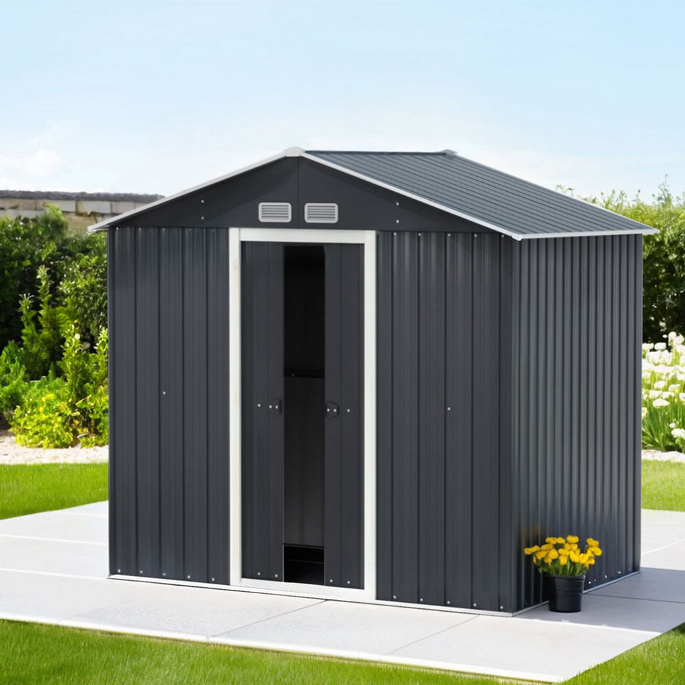 Marlook Garden Shed Outdoor Storage 2.15x1.3M Tool Workshop House Shelter Sliding Door