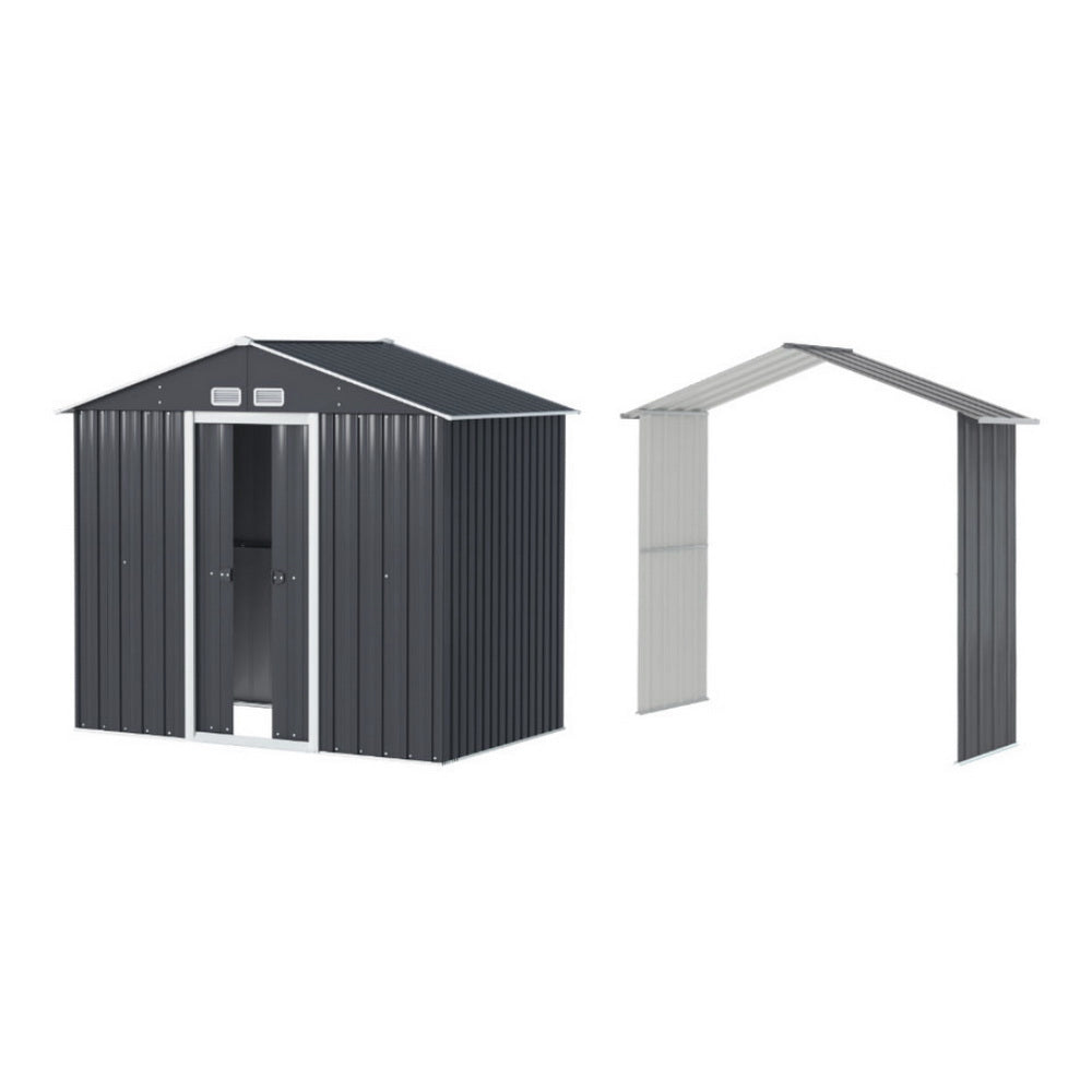 Marlook Garden Shed Outdoor Storage 2.15x1.74M Tool Workshop House w/Extension Kit