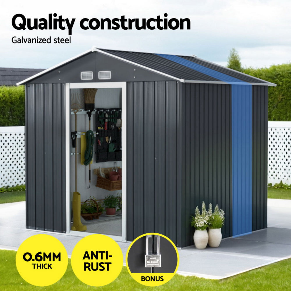 Marlook Garden Shed Outdoor Storage 2.15x1.74M Tool Workshop House w/Extension Kit
