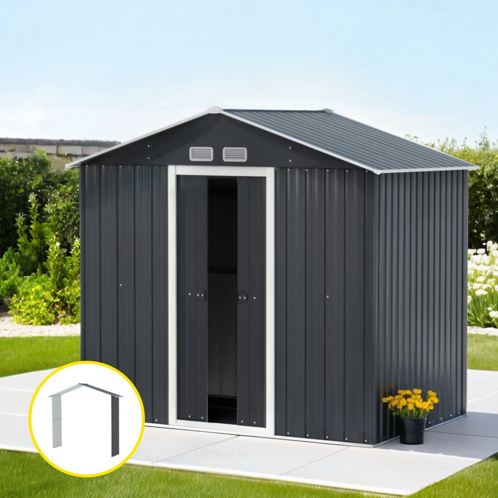Marlook Garden Shed Outdoor Storage 2.15x1.74M Tool Workshop House w/Extension Kit