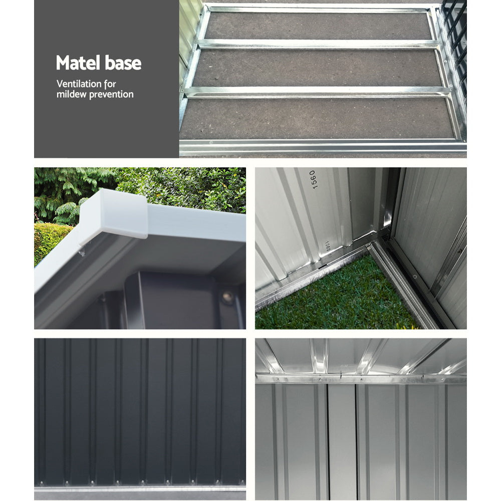 Marlook Garden Shed 2.49x1.04M Sheds Outdoor Tool Storage Workshop House Steel 2 in 1