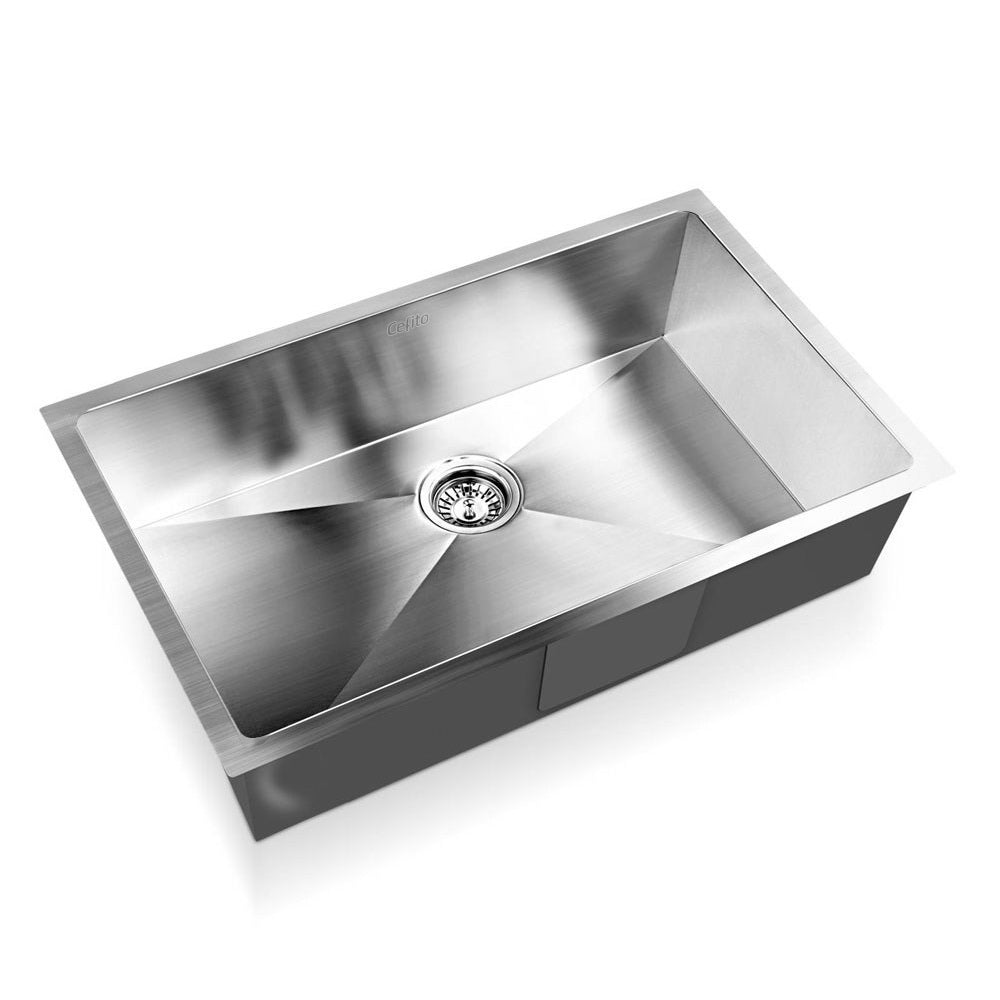Marlook Kitchen Sink 70X45CM Stainless Steel Basin Single Bowl Laundry Silver