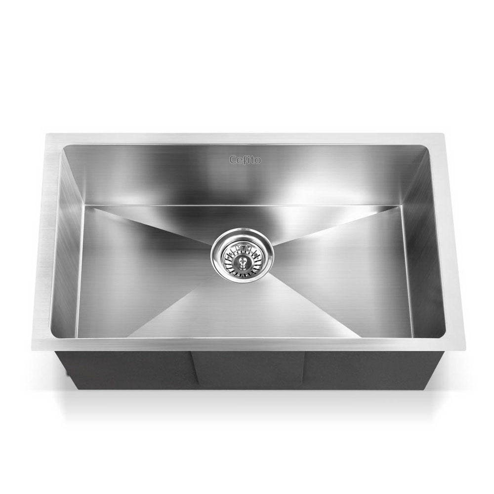 Marlook Kitchen Sink 70X45CM Stainless Steel Basin Single Bowl Laundry Silver