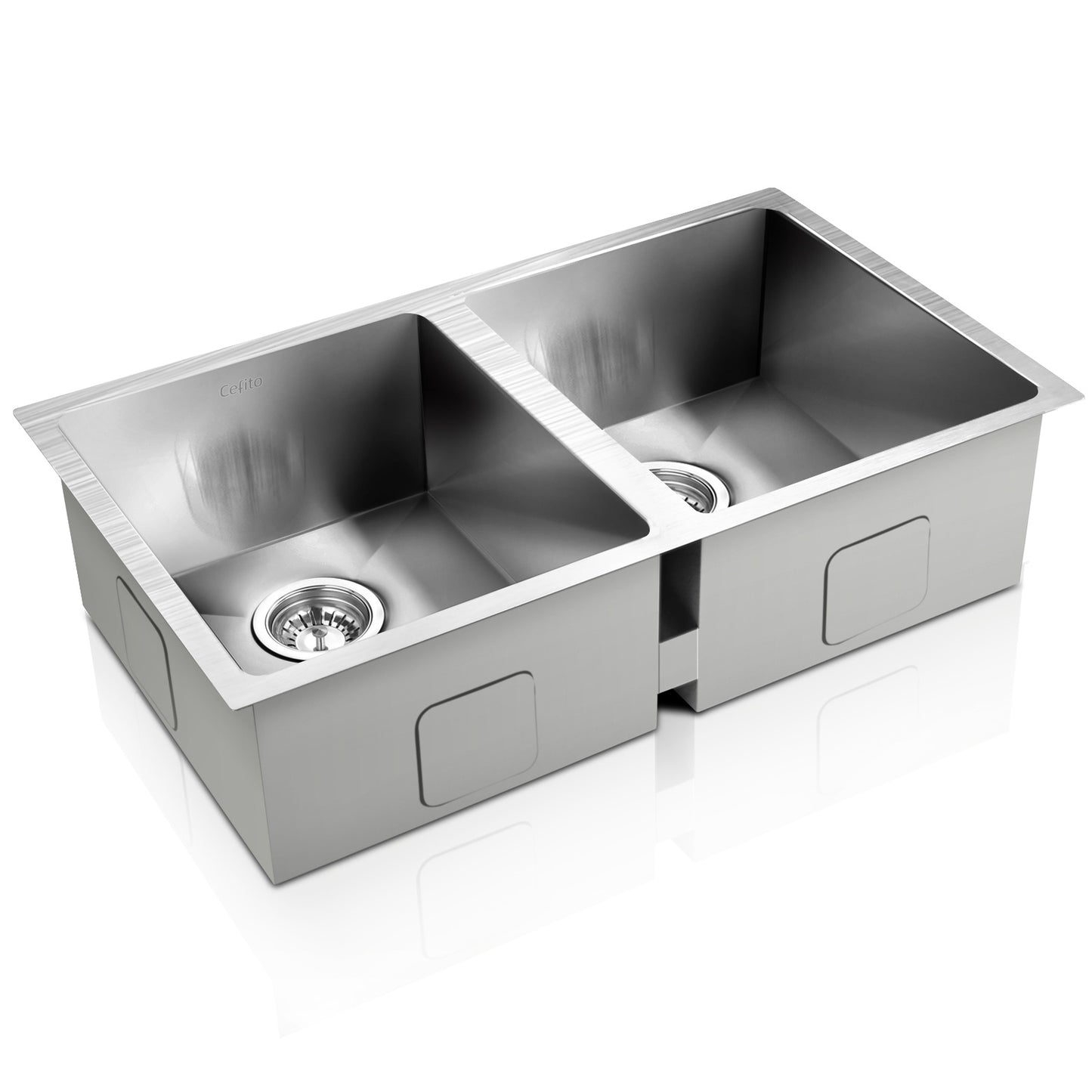 Marlook Kitchen Sink 77X45CM Stainless Steel Basin Double Bowl Laundry Silver
