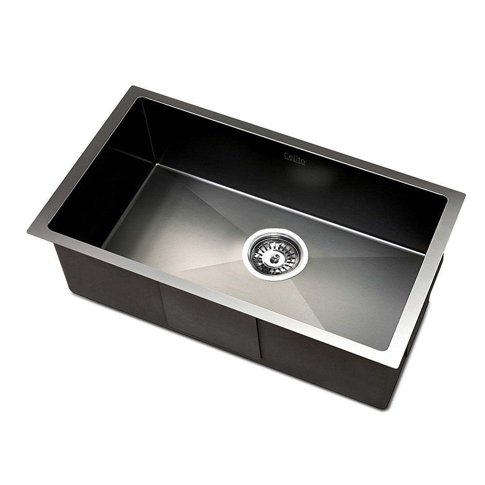 Marlook Kitchen Sink 45X30CM Stainless Steel Basin Single Bowl Laundry Black