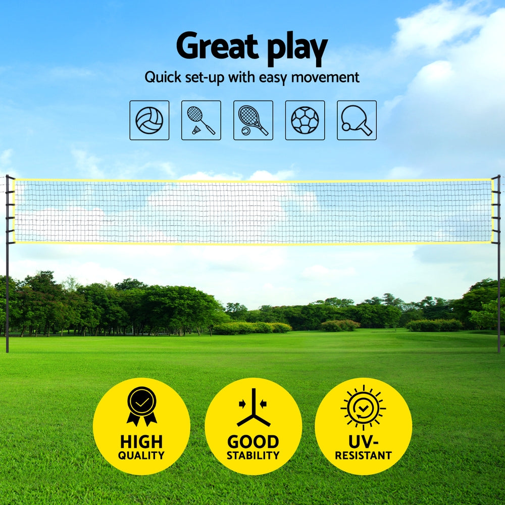 Marlook 9M Portable Volleyball Net Set with Ball Boundary Lines Badminton Tennis